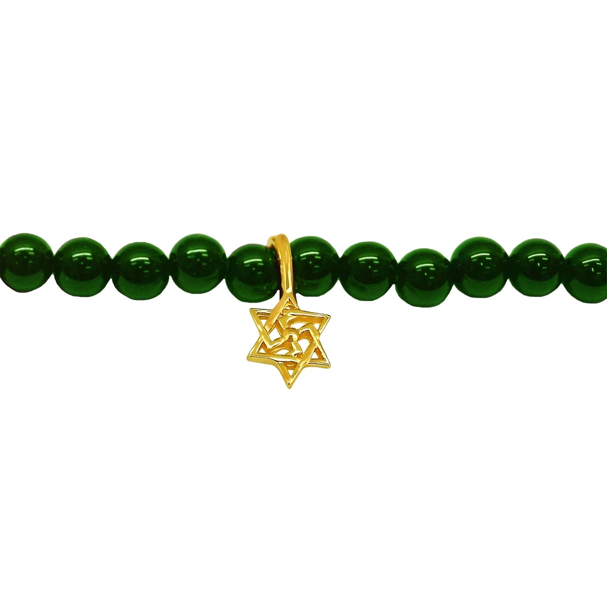 Gold Plated Sterling Silver Swastik with Green Onyx Bracelet for Men and Women (SB74)