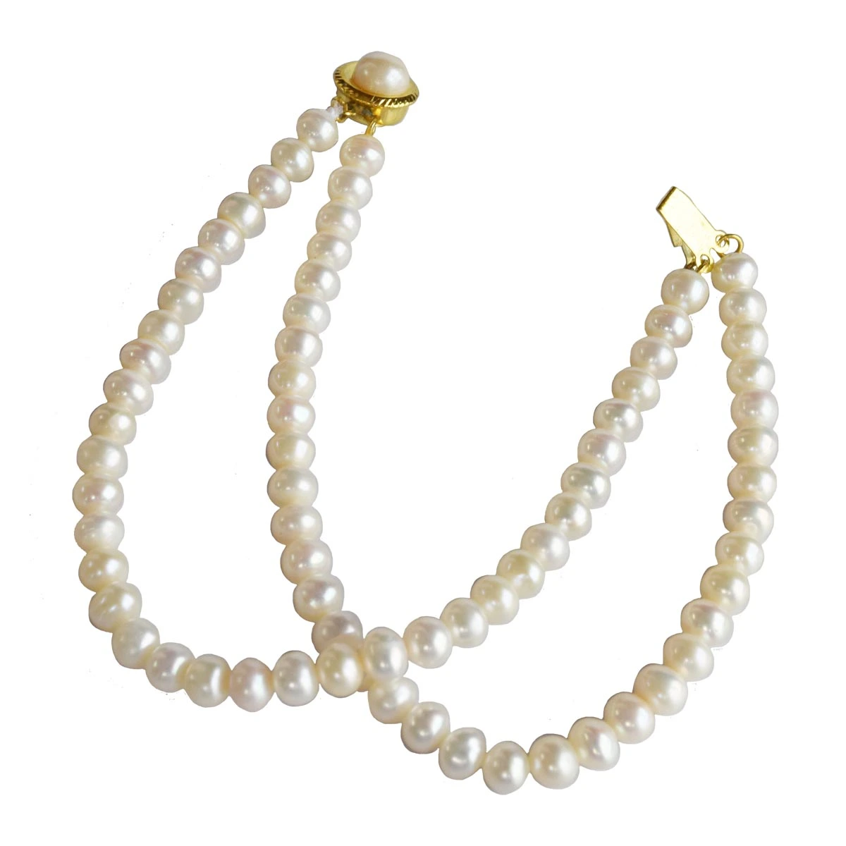 Two Line Real Pearl Bracelet for Women (SB76)