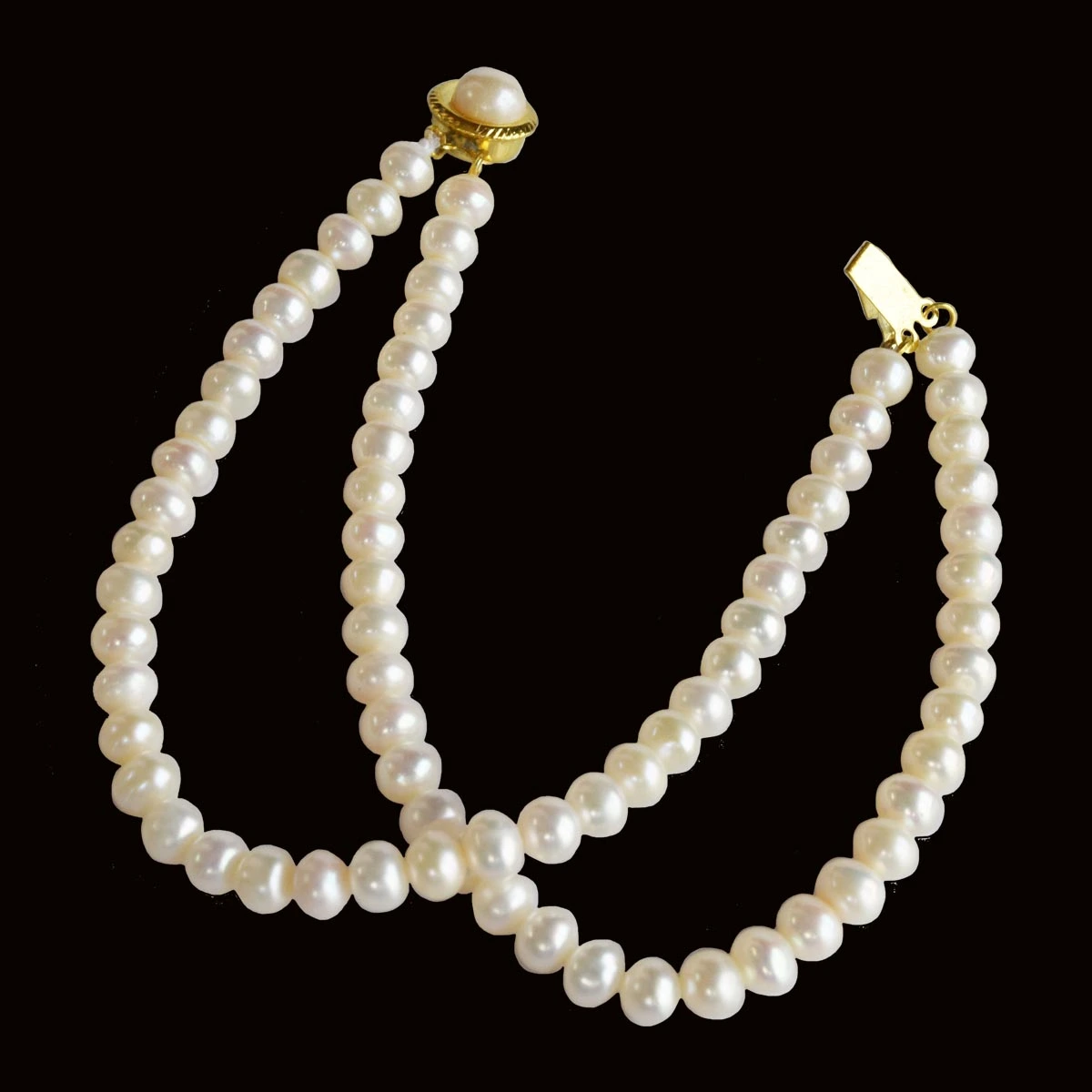 Two Line Real Pearl Bracelet for Women (SB76)