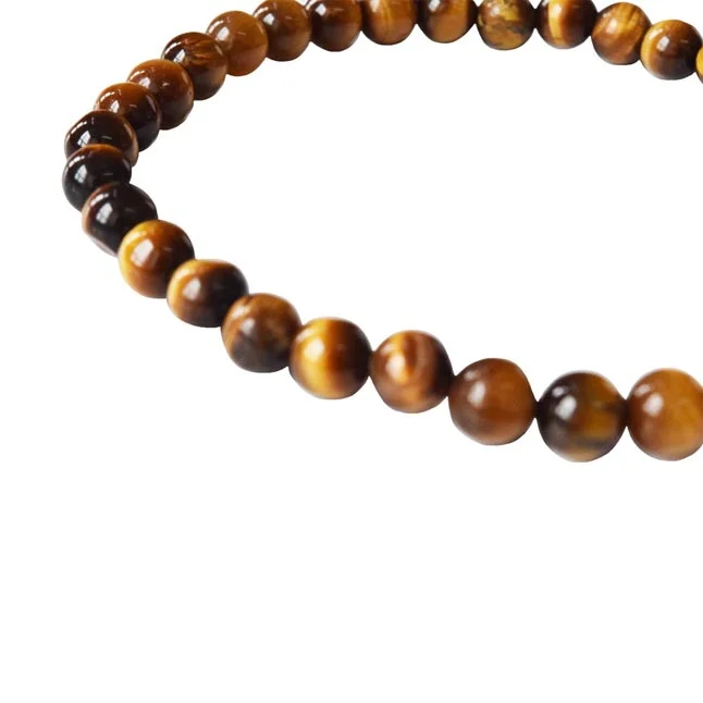 Enchanted Radiance: Polished Tiger Eye Bead Bracelet with Gold-Plated Clasp for Her (SB85)