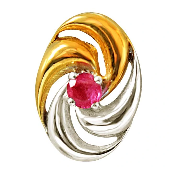 Golden Wind Chimes Red Real Ruby Gemstone Earrings in 925 Sterling Silver (SDE11)