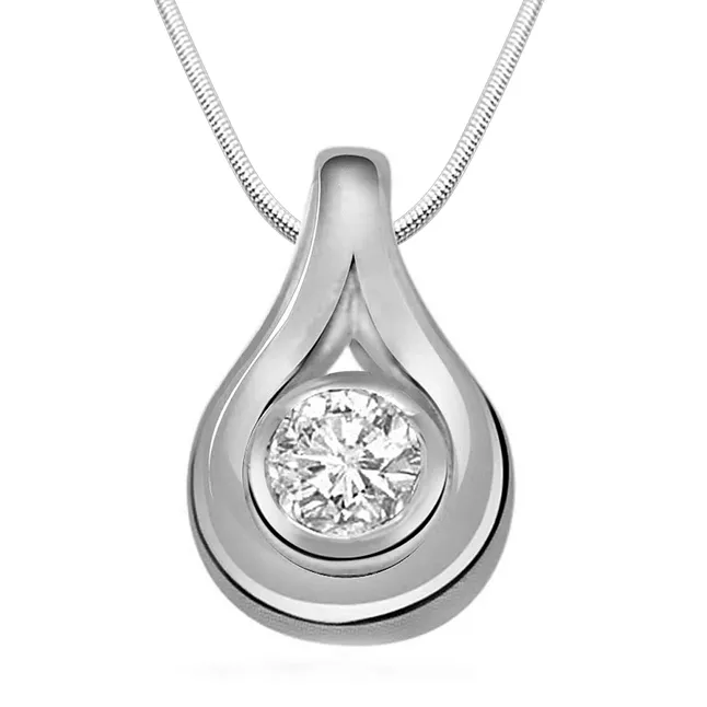 High Hopes - Real Diamond & Sterling Silver Pendant with 18 IN Chain (SDP116)