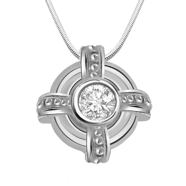 Freeze Frame - Real Diamond & Sterling Silver Pendant with 18 IN Chain (SDP132)