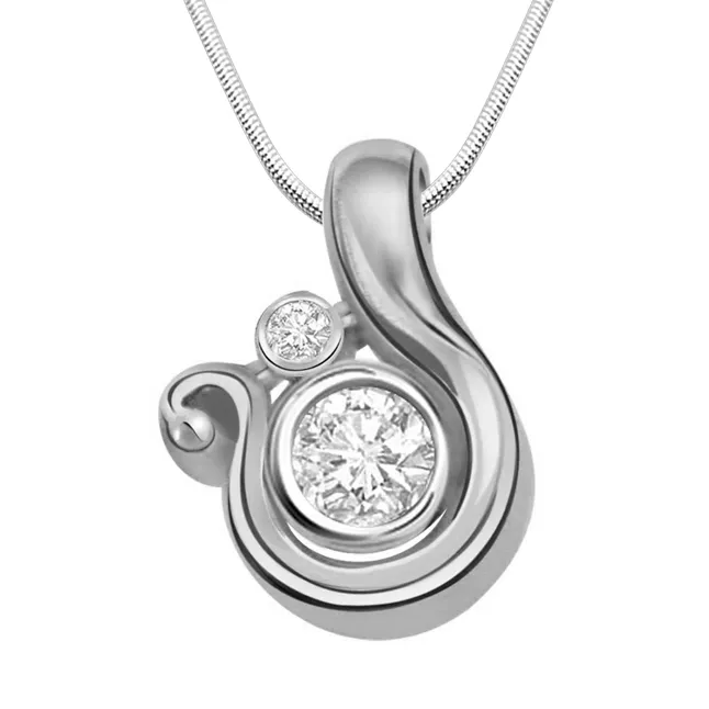 Share The Love - Real Diamond & Sterling Silver Pendant with 18 IN Chain (SDP134)