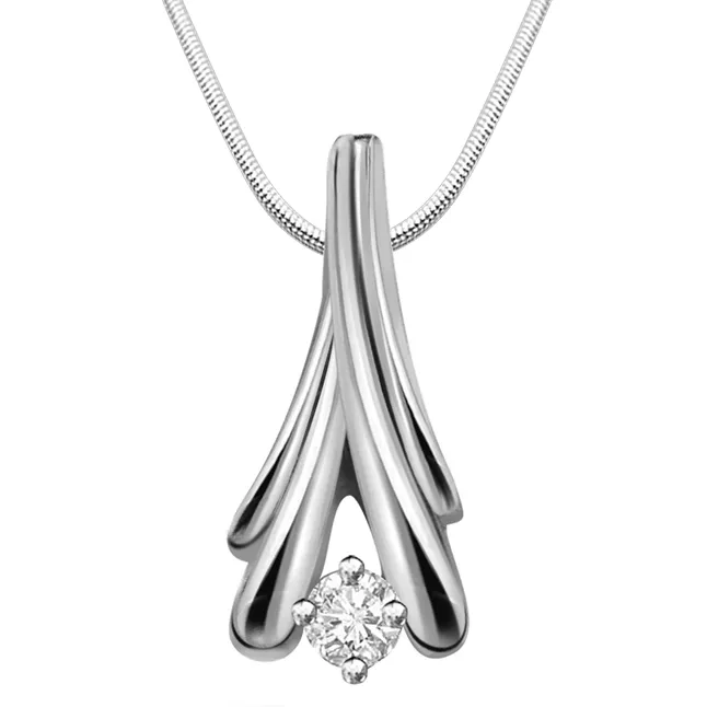 Way To Grow - Real Diamond & Sterling Silver Pendant with 18 IN Chain (SDP136)