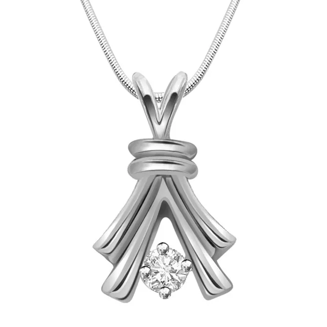 Get Growing - Real Diamond & Sterling Silver Pendant with 18 IN Chain (SDP137)