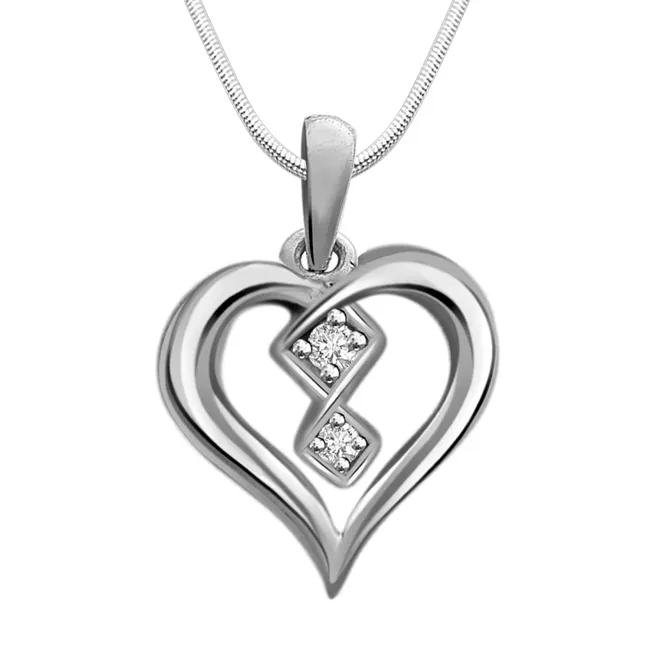 Love To Laugh - Real Diamond & Sterling Silver Pendant with 18 IN Chain (SDP139)