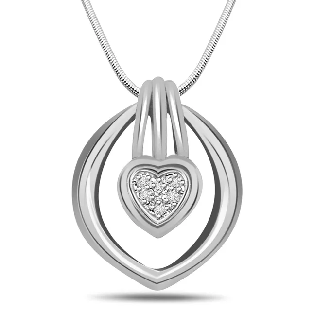 Feel The Magic - Real Diamond & Sterling Silver Pendant with 18 IN Chain (SDP142)