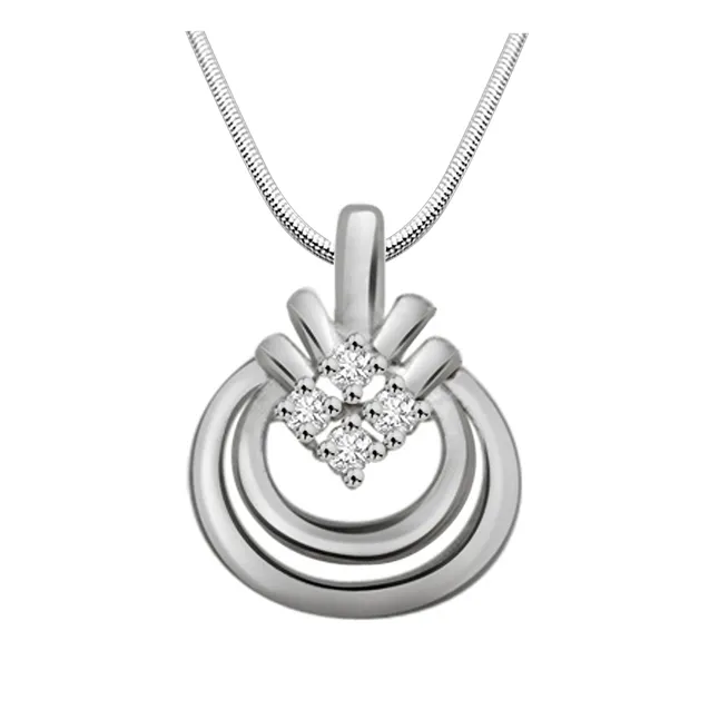 Forever Yours - Real Diamond & Sterling Silver Pendant with 18 IN Chain (SDP154)