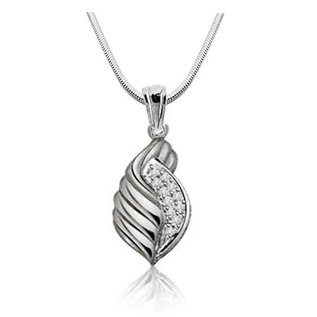 Bunches of Love - Real Diamond & Sterling Silver Pendant with 18 IN Chain (SDP158)