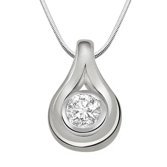 Inside The Hill - Real Diamond & Sterling Silver Pendant with 18 IN Chain (SDP163)