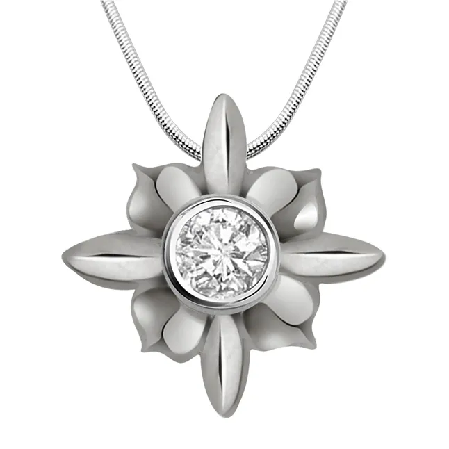 Clusters of Stars - Real Diamond & Sterling Silver Pendant with 18 IN Chain (SDP164)