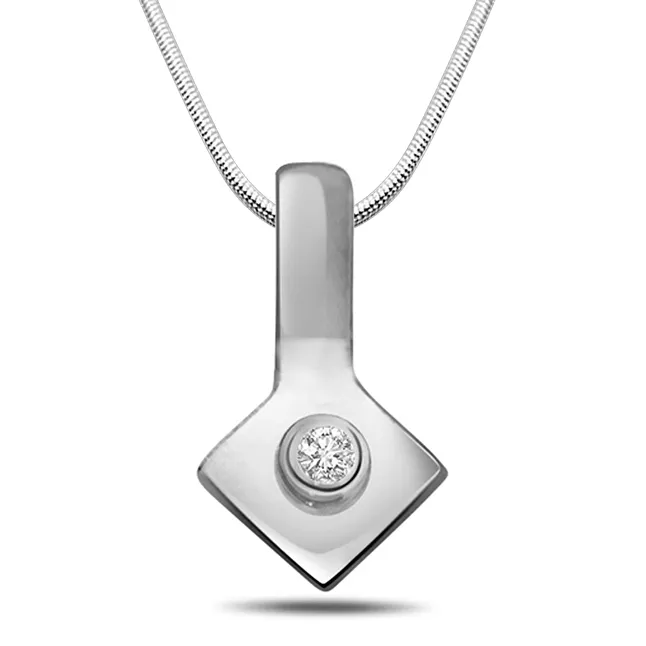 Pretty Little - Real Diamond & Sterling Silver Pendant with 18 IN Chain (SDP165)