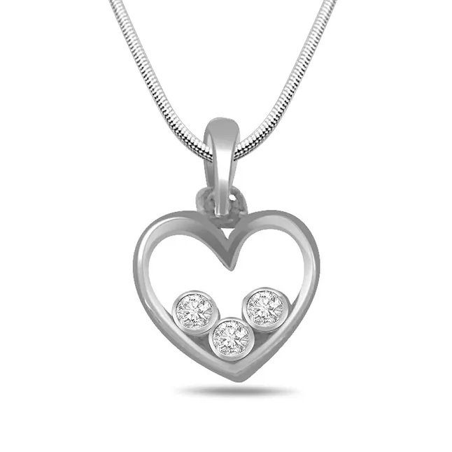 Sealed with Love - Real Diamond & Sterling Silver Pendant with 18 IN Chain (SDP168)