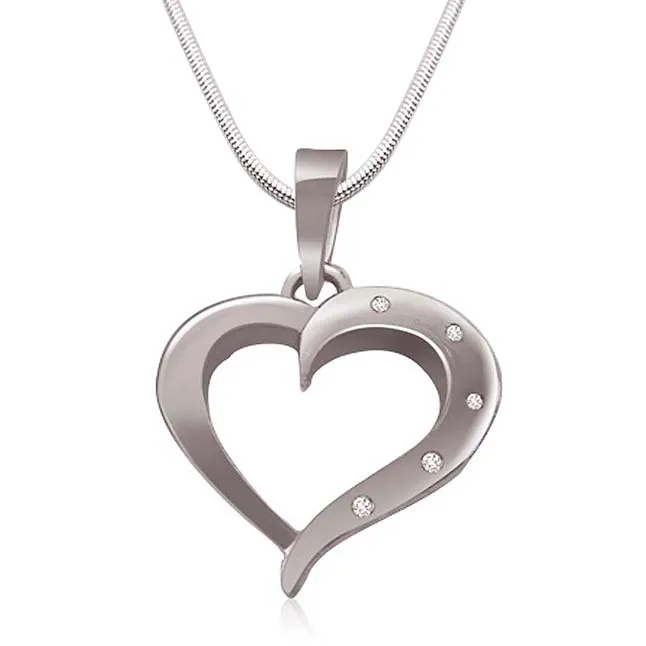 Love Affair - Real Diamond & Sterling Silver Pendant with 18 IN Chain (SDP181)