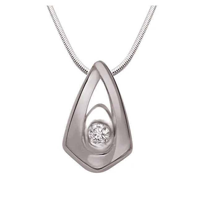 Sparkling Dream - Real Diamond & Sterling Silver Pendant with 18 IN Chain (SDP190)