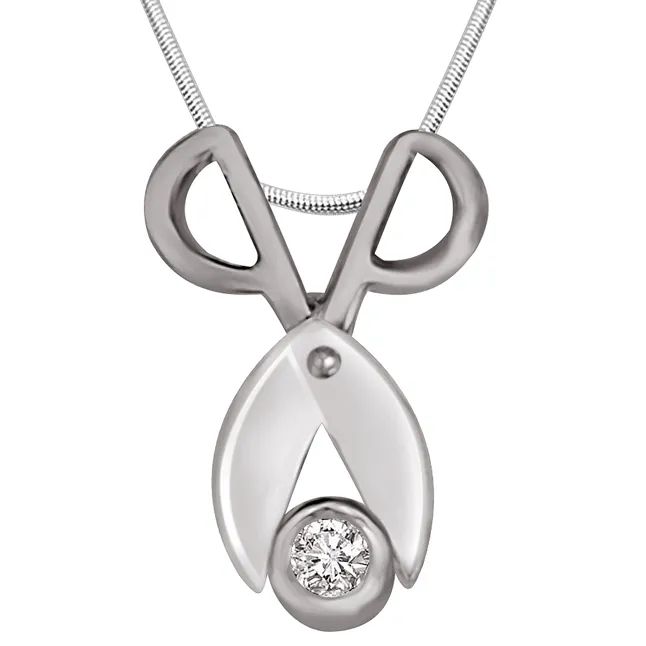 Silver Allure Sterling Silver Real Diamond Pendant with 18 IN Chain (SDP196)