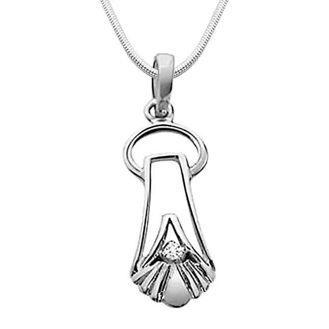 Essence of Purity - Real Diamond & Sterling Silver Pendant with 18 IN Chain (SDP20)