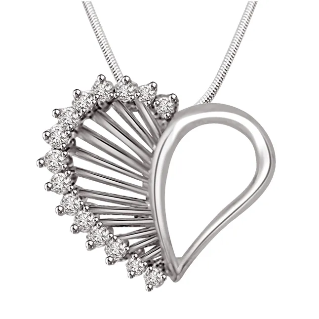 Love Struck - Real Diamond & Sterling Silver Pendant with 18 IN Chain (SDP200)