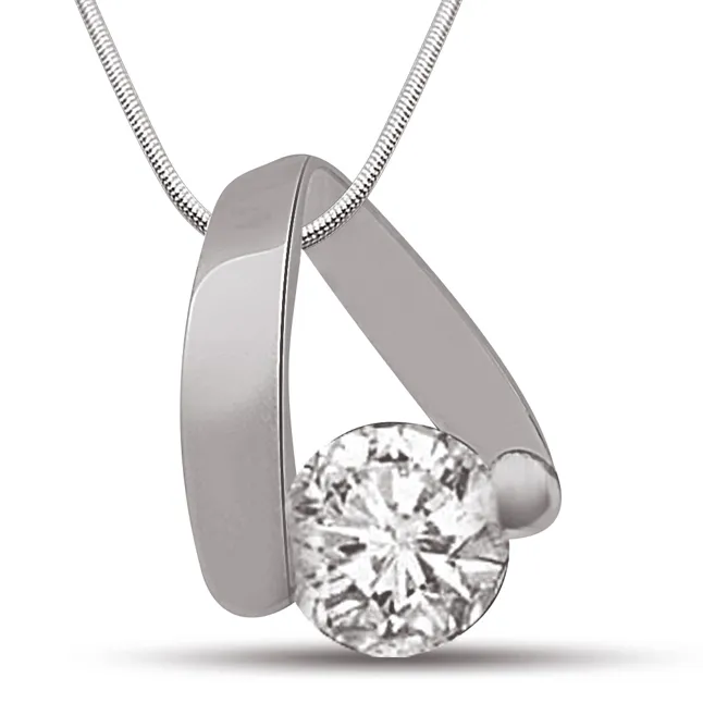 Natural Sparkle - Real Diamond & Sterling Silver Pendant with 18 IN Chain (SDP202)