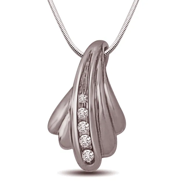 Magnifying Sparkle - Real Diamond & Sterling Silver Pendant with 18 IN Chain (SDP212)