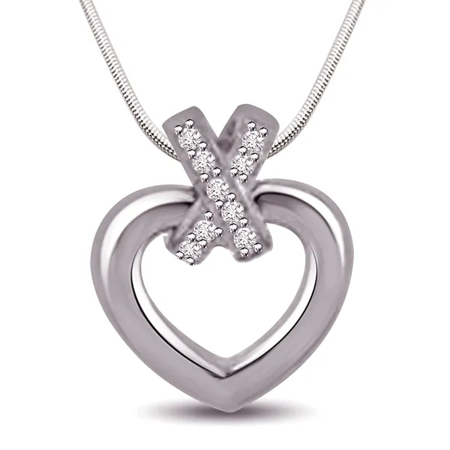 Shimmering Nature - Real Diamond & Sterling Silver Pendant with 18 IN Chain (SDP217)