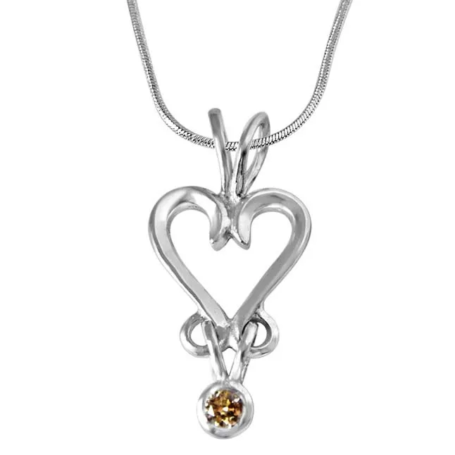 Confluence of Love - Real Diamond Pendant in Sterling Silver With 18 IN Chain (SDP222)