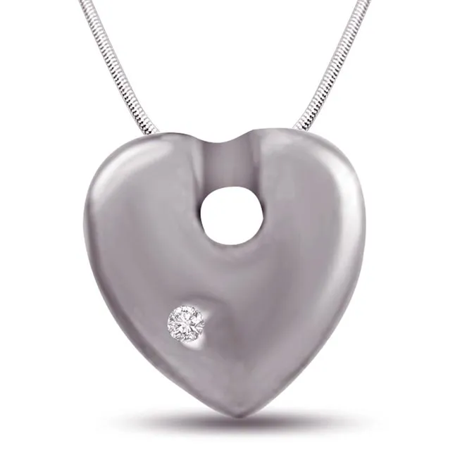 Rope of Love - Real Diamond & Sterling Silver Pendant with 18 IN Chain (SDP224)