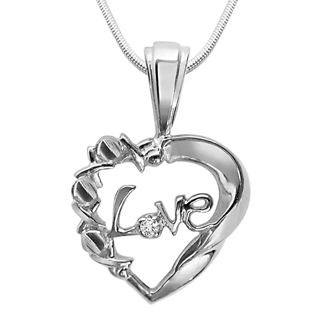 Pure Love Magic - Real Diamond & Sterling Silver Pendant with 18 IN Chain (SDP25)