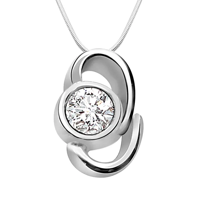 Sparkling Delight - Real Diamond & Sterling Silver Pendant with 18 IN Chain (SDP31)