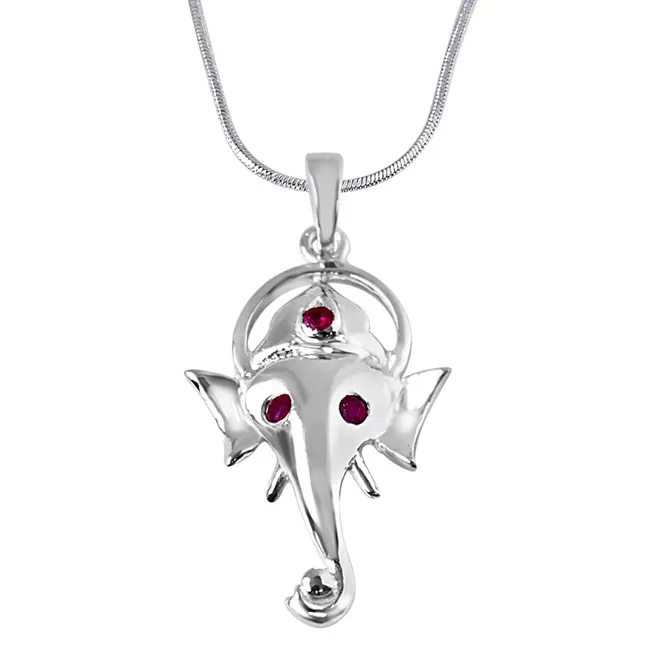 The Huge Bellied Lord Red Ruby & 925 Sterling Silver Pendant with 18 IN Chain (SDP315)