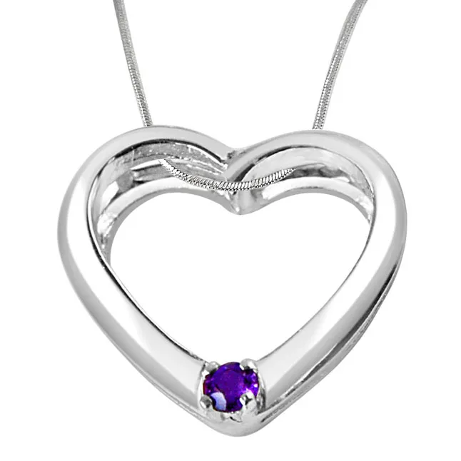 You're Still The One Amethyst & 925 Sterling Silver Pendant with 18 IN Chain (SDP331)