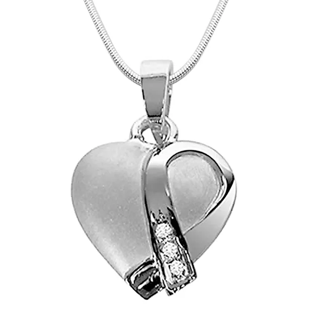 Pride of Neck - Real Diamond & Sterling Silver Pendant with 18 IN Chain (SDP37)