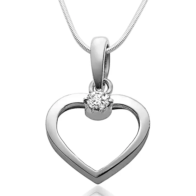 Love Cage - Real Diamond & Sterling Silver Pendant with 18 IN Chain (SDP40)