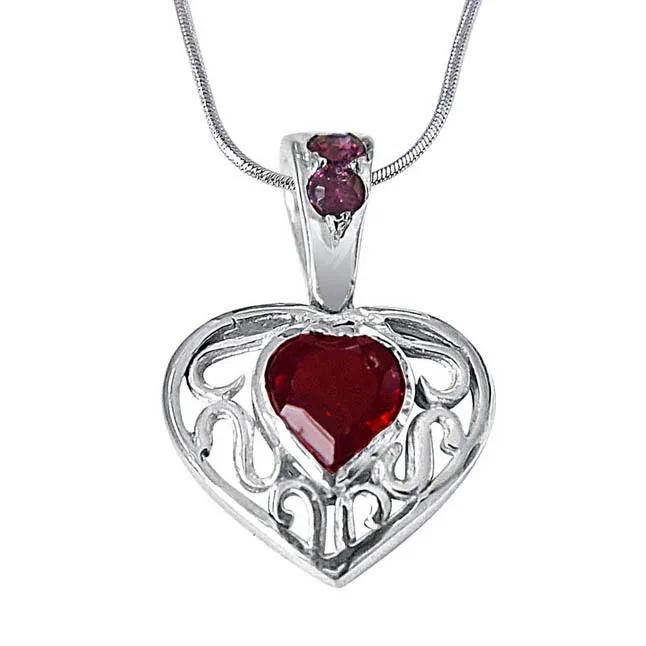 Final Destination of Life Garnet, Rhodolite & 925 Sterling Silver Pendant with 18 IN Chain (SDP401)