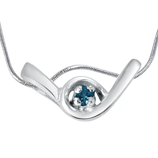 Denim Days Blue Topaz & 925 Sterling Silver Pendant with 18 IN Chain (SDP406)