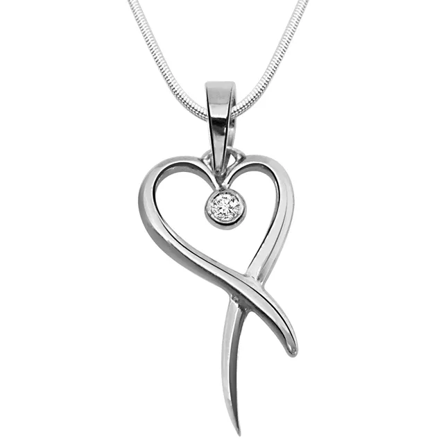 Holder of Love - Real Diamond & Sterling Silver Pendant with 18 IN Chain (SDP43)