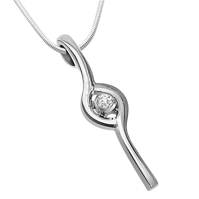 Cage of Fantasy - Real Diamond & Sterling Silver Pendant with 18 IN Chain (SDP45)