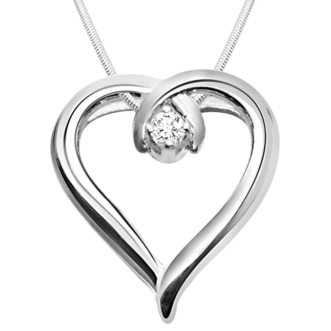 Global Love - Real Diamond & Sterling Silver Pendant with 18 IN Chain (SDP47)