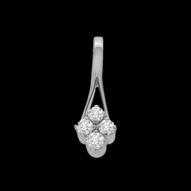 Flower Power - Real Diamond & Sterling Silver Pendant with 18 IN Chain (SDP103)