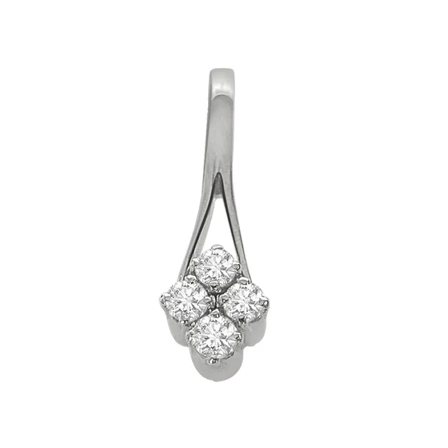 Flower Power - Real Diamond & Sterling Silver Pendant with 18 IN Chain (SDP103)