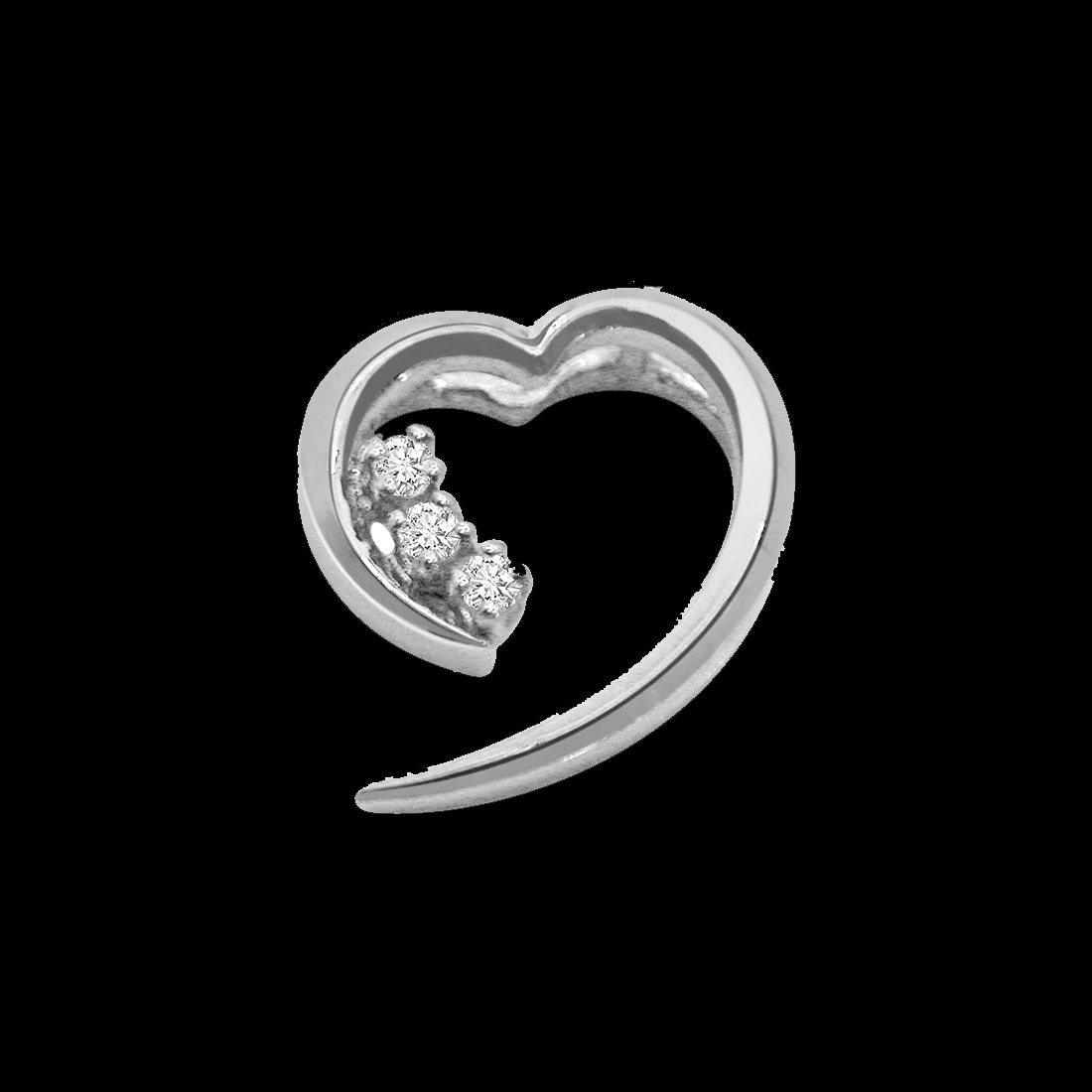 Fall in Love - Real Diamond & Sterling Silver Pendant with 18 IN Chain (SDP104)