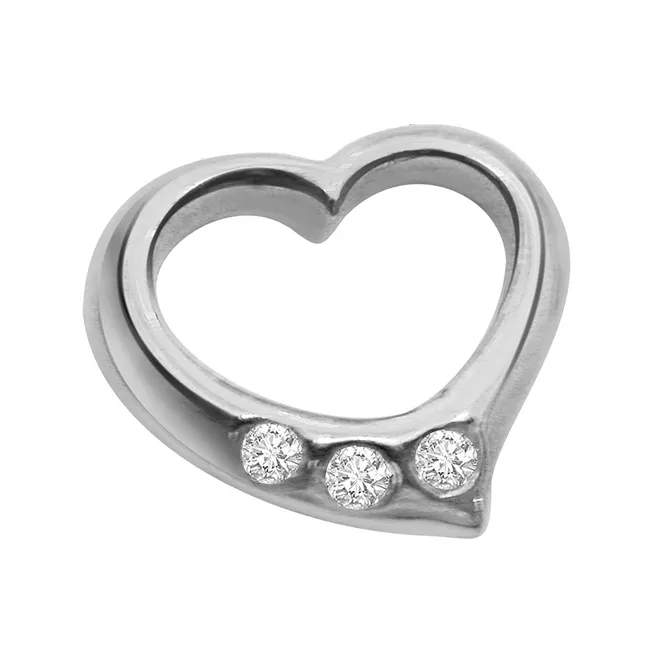 Delight Love - Real Diamond & Sterling Silver Pendant with 18 IN Chain (SDP105)