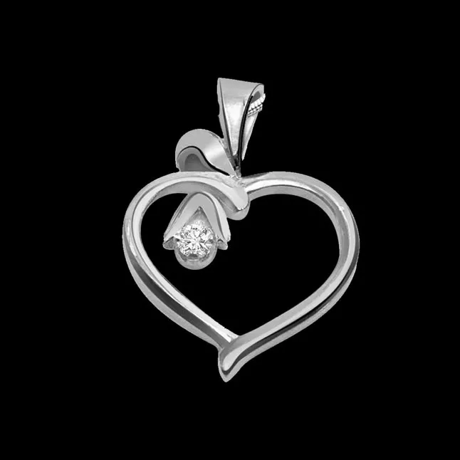 Desire Love - Real Diamond & Sterling Silver Pendant with 18 IN Chain (SDP106)