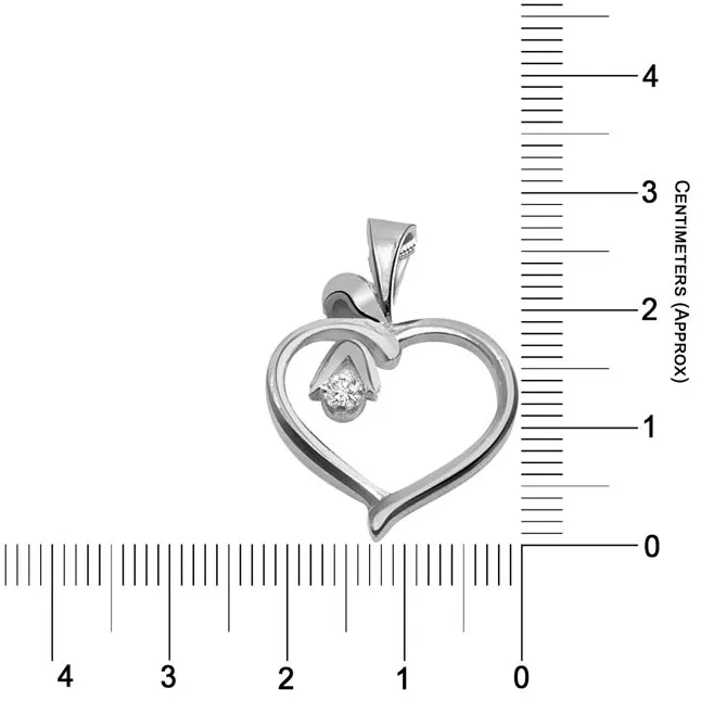 Desire Love - Real Diamond & Sterling Silver Pendant with 18 IN Chain (SDP106)