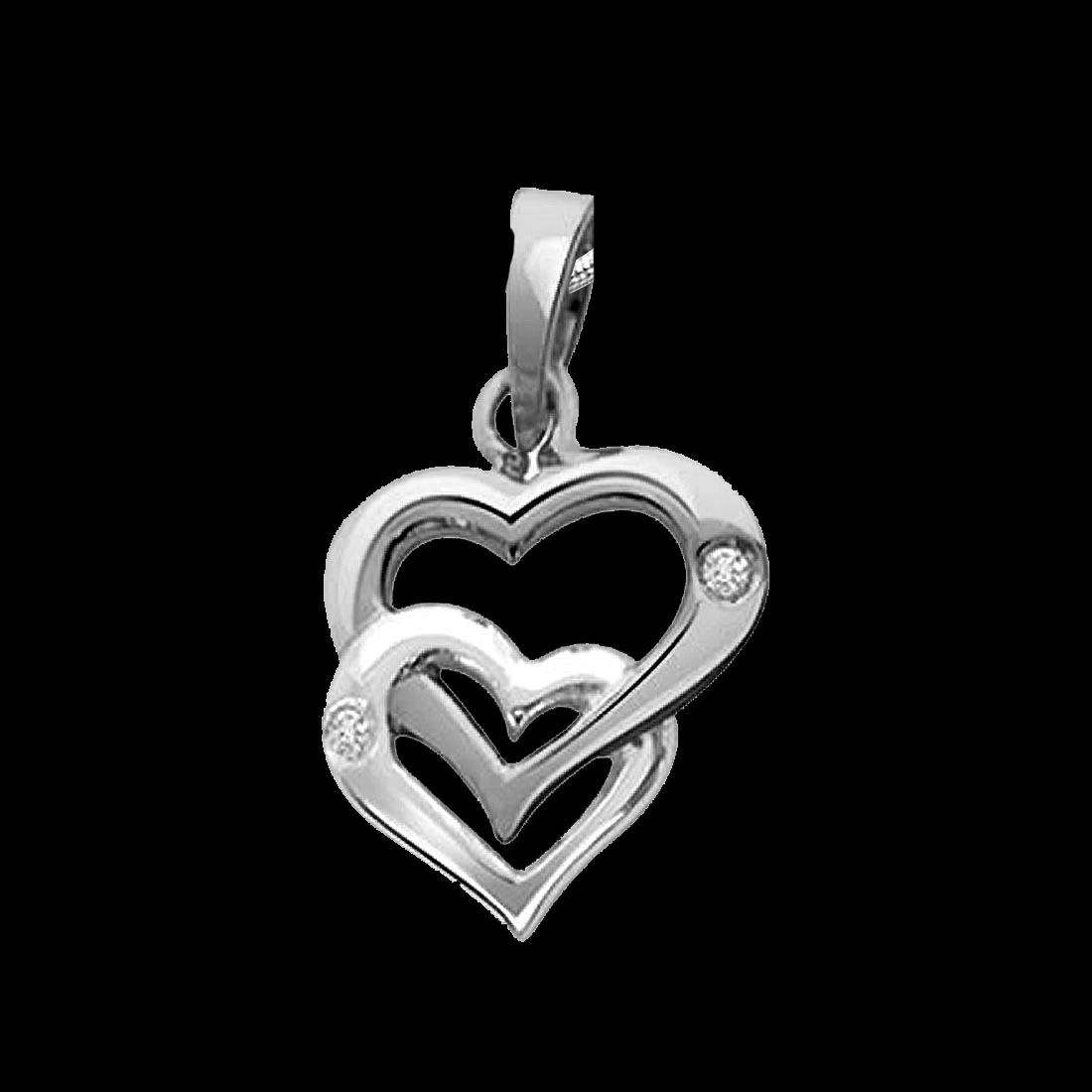Unique Bonding - Real Diamond & Sterling Silver Pendant with 18 IN Chain (SDP110)