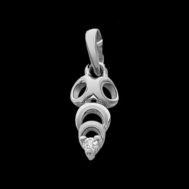 Fashion Frenzy -Real Diamond & Sterling Silver Pendant with 18 IN Chain (SDP111)