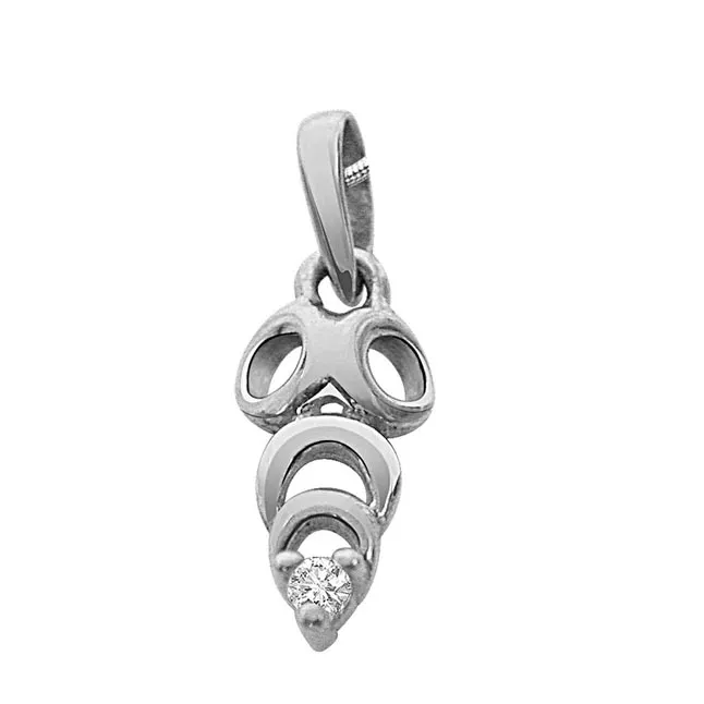 Fashion Frenzy -Real Diamond & Sterling Silver Pendant with 18 IN Chain (SDP111)