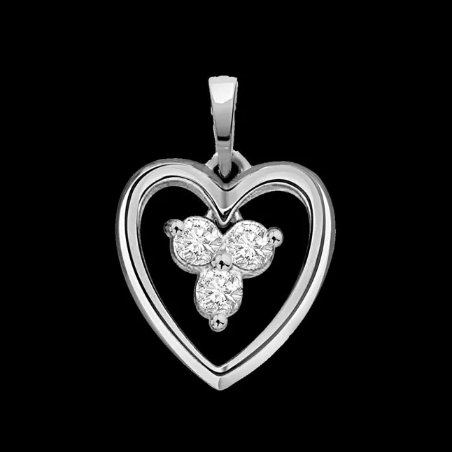 Love Blooms - Real Diamond & Sterling Silver Pendant with 18 IN Chain (SDP112)