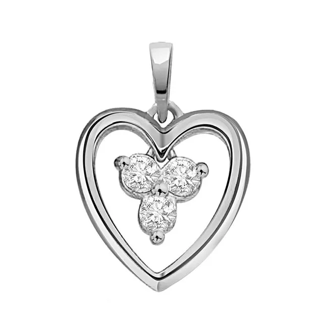 Love Blooms - Real Diamond & Sterling Silver Pendant with 18 IN Chain (SDP112)